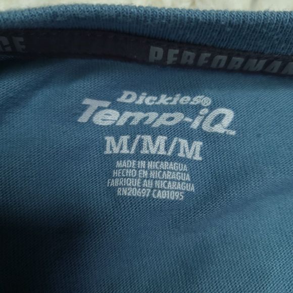 Dickies Performance Temp-IQ Tshirt With Dickies Arena Embroidered Teal Size M - Picture 5 of 8